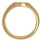 Heavy weight gold oval signet ring. Profile shot