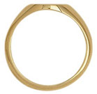 Standard weight gold oval signet ring. Profile shot.