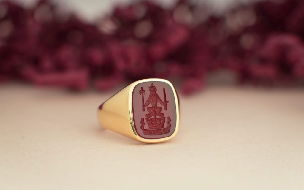 Cornelian Cushion Signet Ring