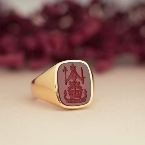 Cornelian Cushion Signet Ring