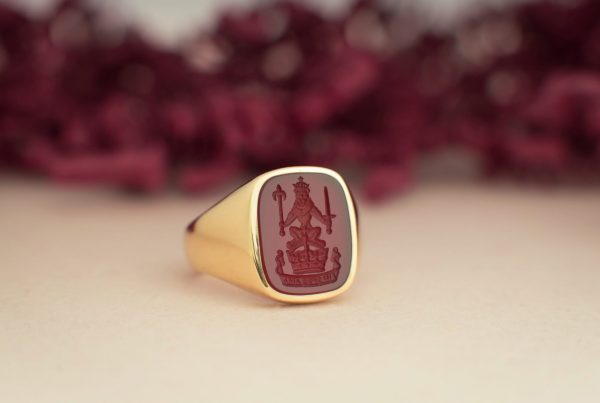 Cornelian Cushion Signet Ring