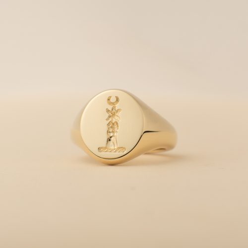 Gold Oval Signet Ring