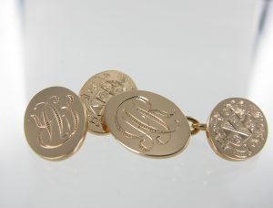 Gold engrave cufflinks