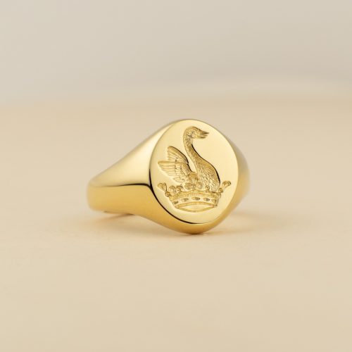 Gold Signet Ring Engraved with a Swan Crest- Signets and Cyphers