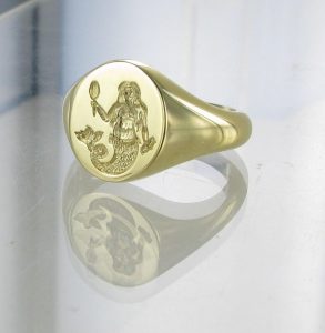 Mermaid signet ring