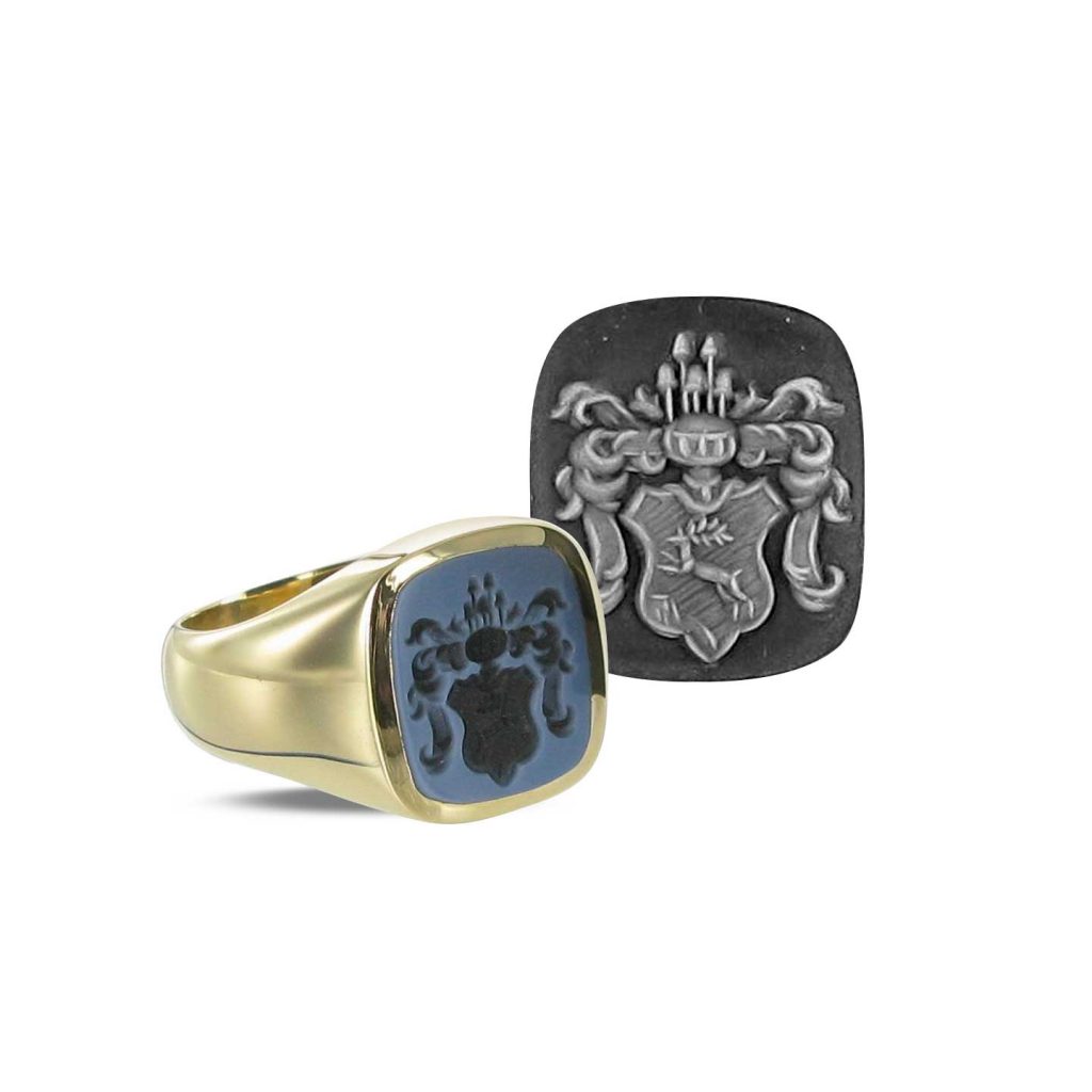 Coat of Arms Cushion Signet Ring