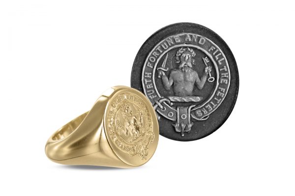 Signet Ring with Scottish Clan Crest Engraving