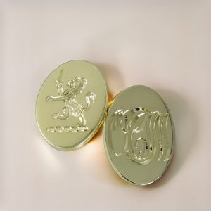 Lion Rampant and Monogram engraved cufflinks