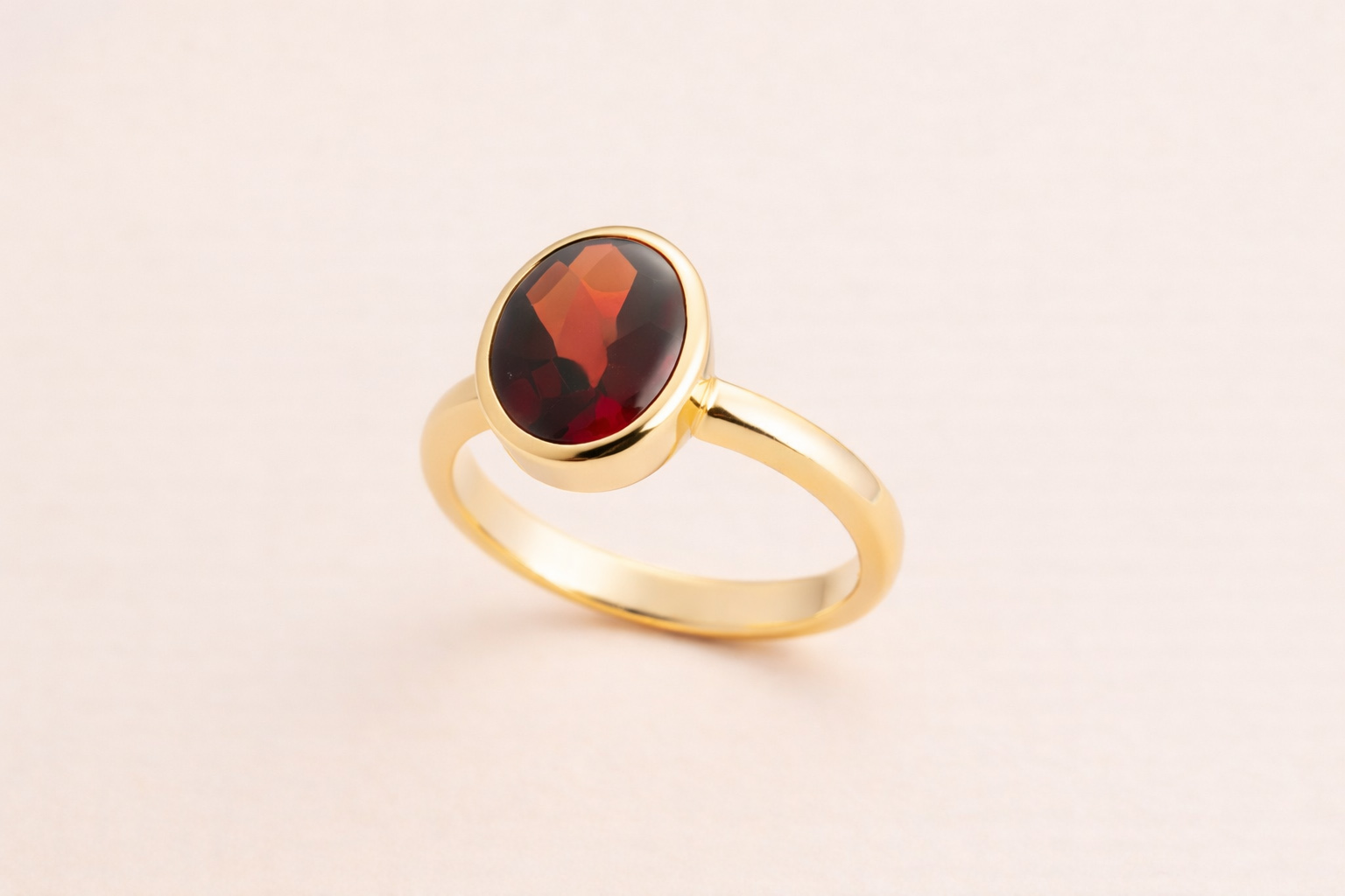 Gold Dress Ring Red Garnet