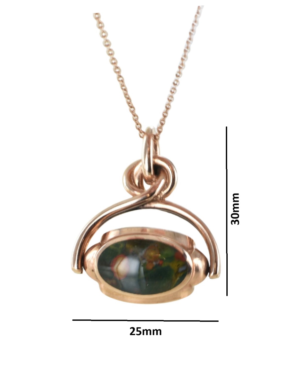 Trinity Rose Gemstone Swivelling Seal Pendant - Image 6