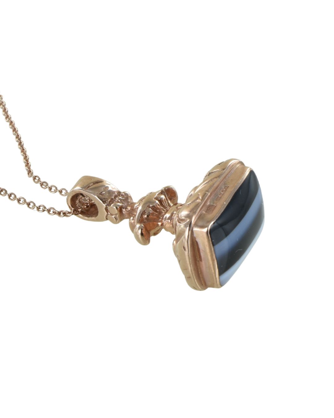 Zebra Onyx Rose Gold Seal Pendant - Image 3