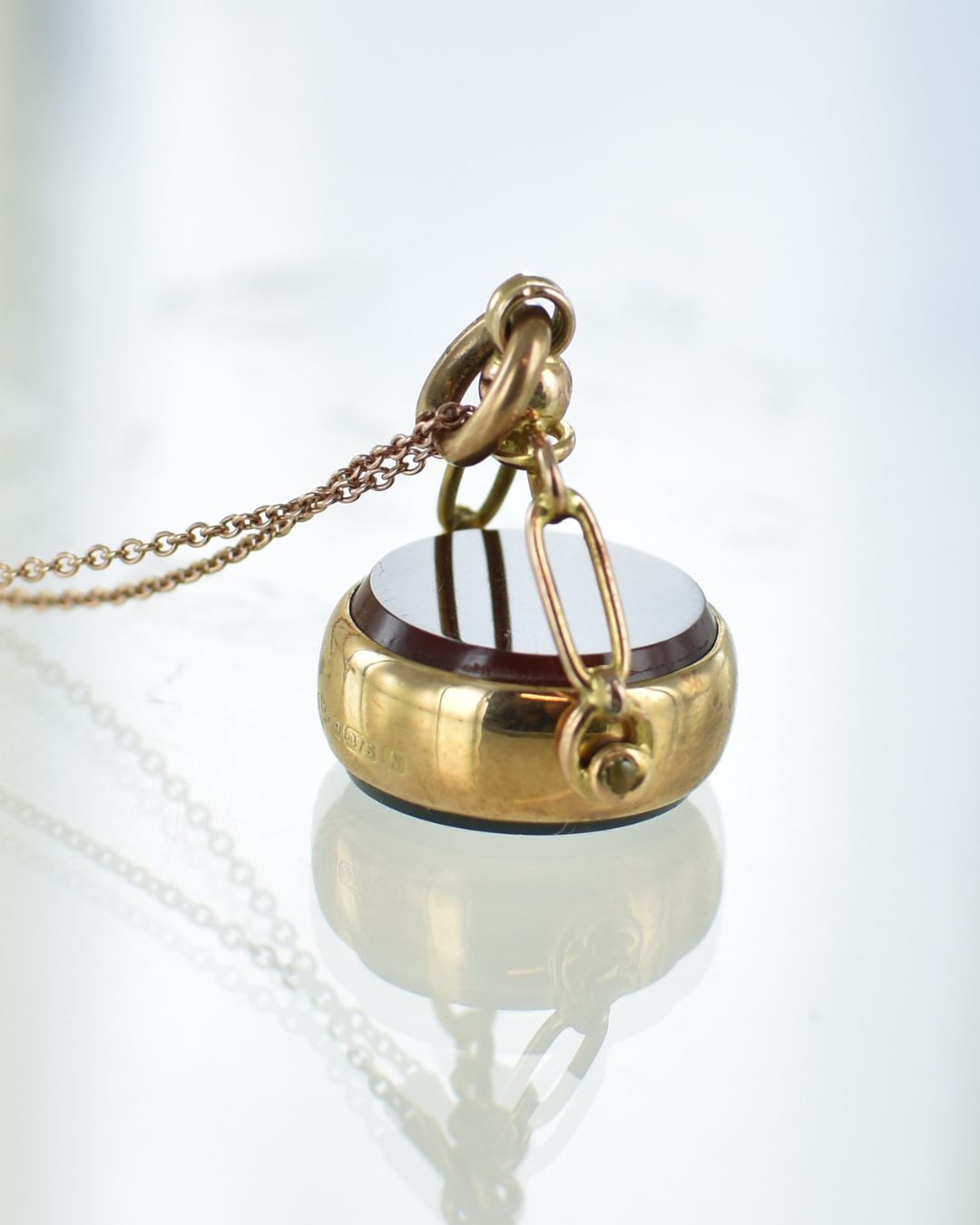 Antique 1913 Rose Gold Swivel Seal Pendant - Image 6