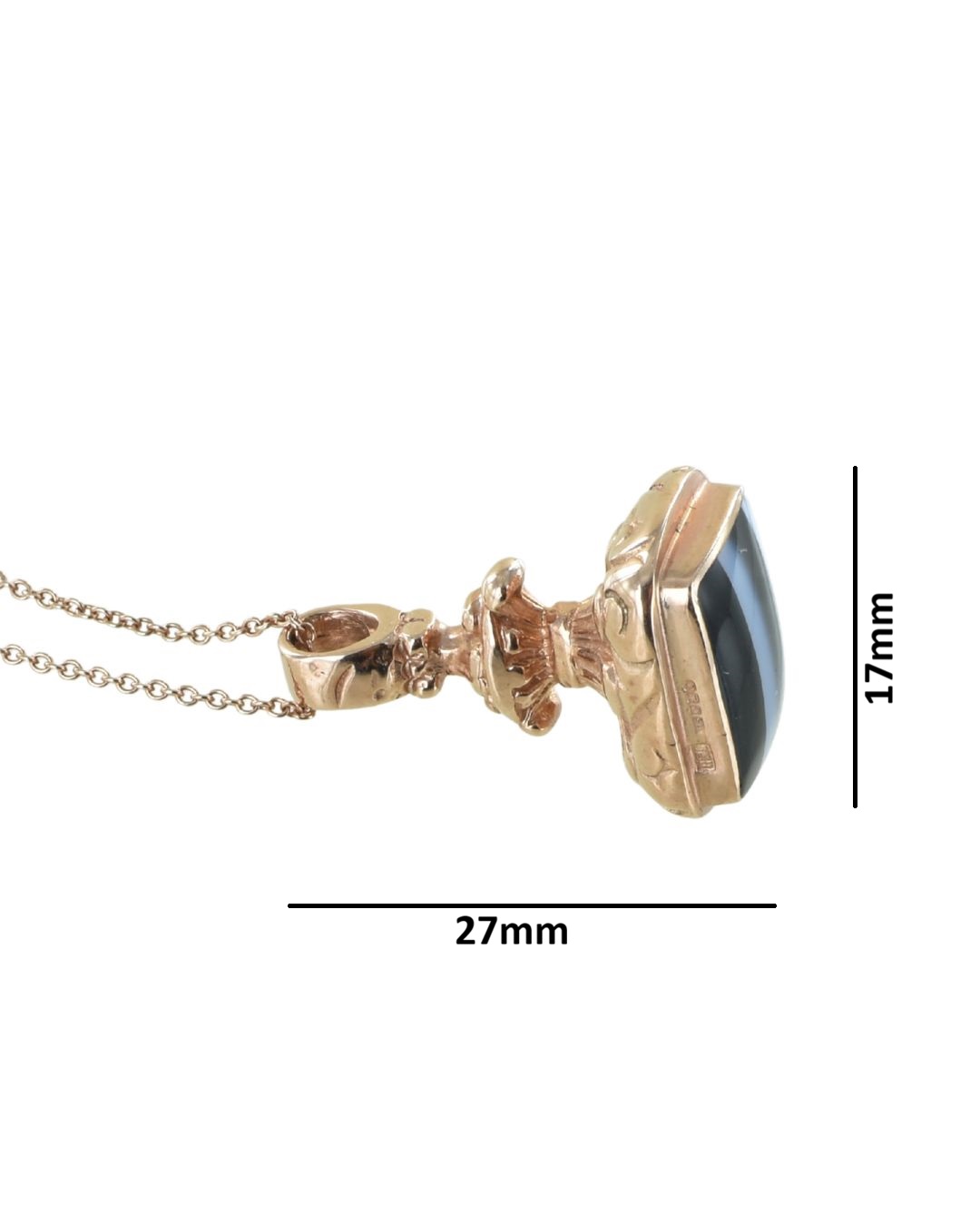 Zebra Onyx Rose Gold Seal Pendant - Image 5